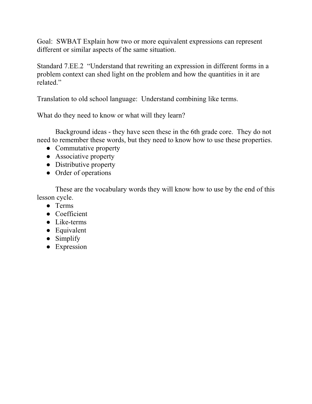 Translation to Old School Language: Understand Combining Like Terms