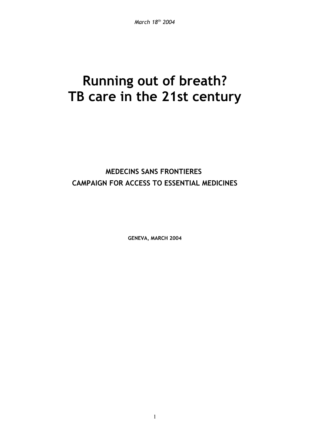 Running out of Breath?