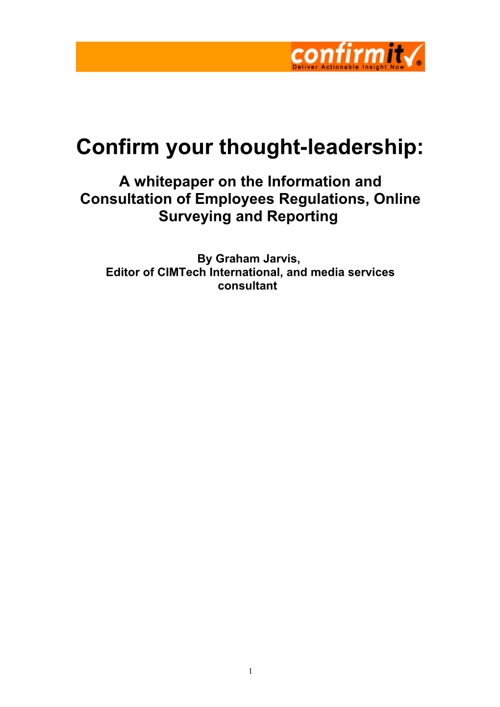 Confirm Your Thought-Leadership