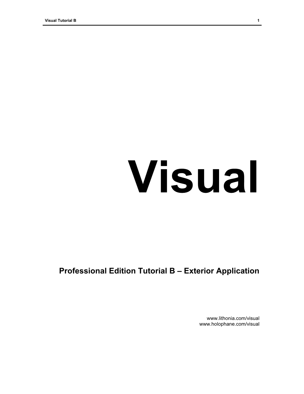 Visual 2.0 Professional Edition Exterior Tutorial