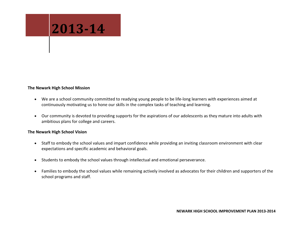 Newark Middle School Improvement Plan