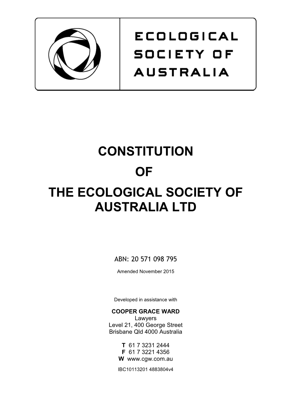 The Ecological Society of Australialtd