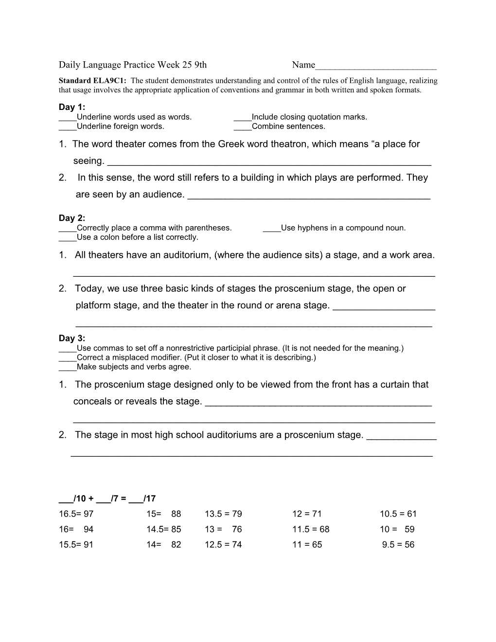 Daily Language Practice Week 4 Day 1