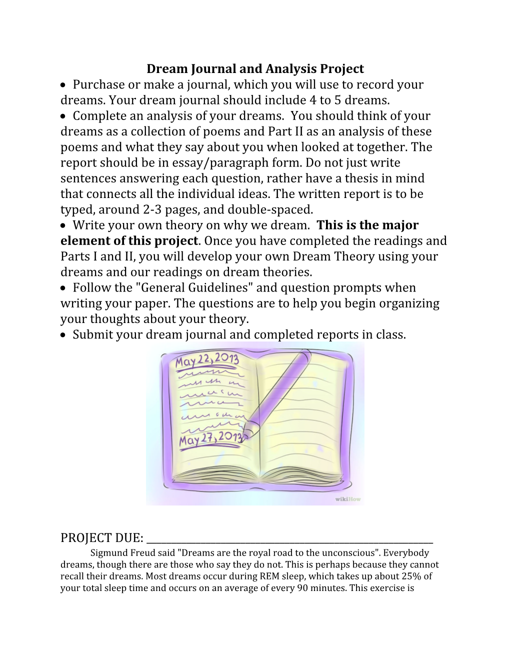 Dream Journal and Analysis Project