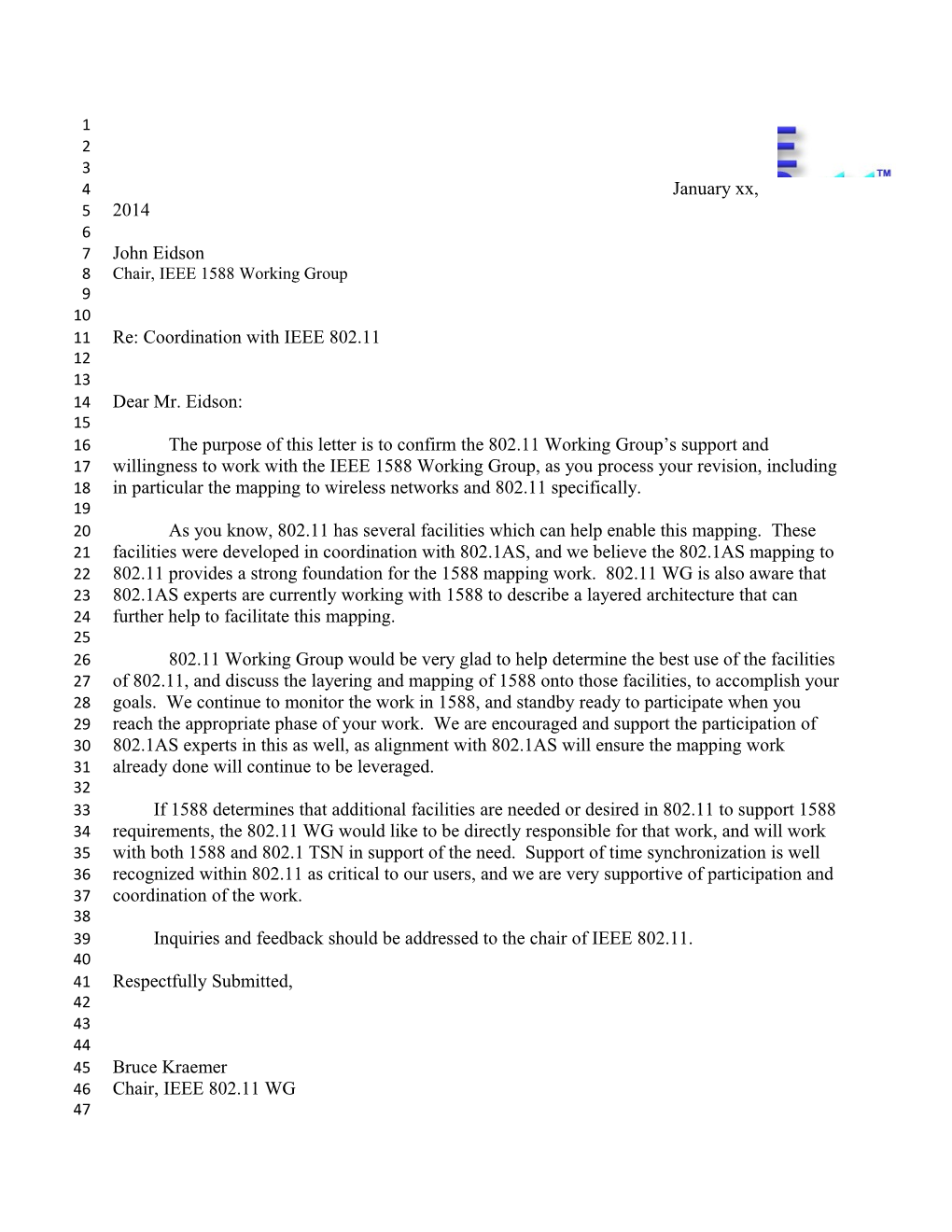 Chair, IEEE 1588 Working Group