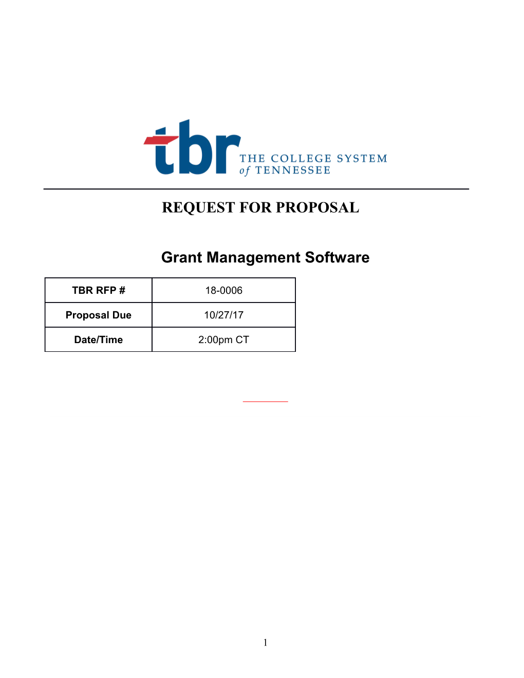 2012 Tbr Rfp Format