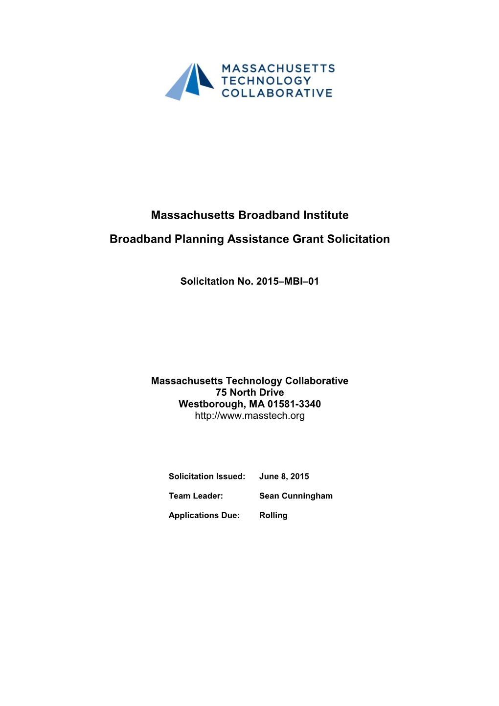 Broadband Planning Assistance Grant Solicitation