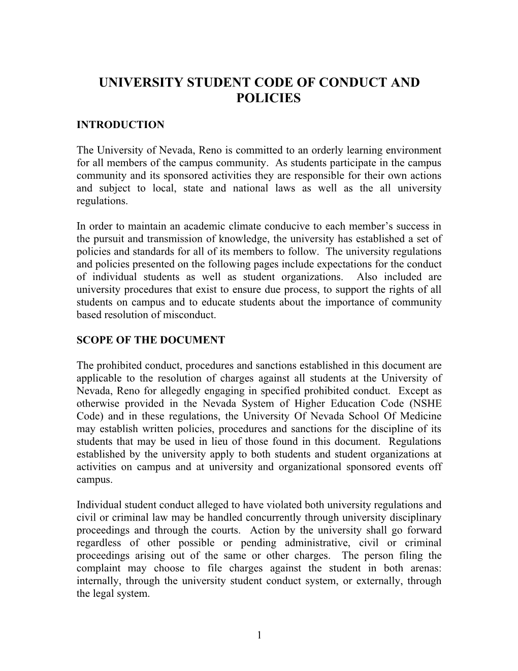 University Guidelines and Regulations
