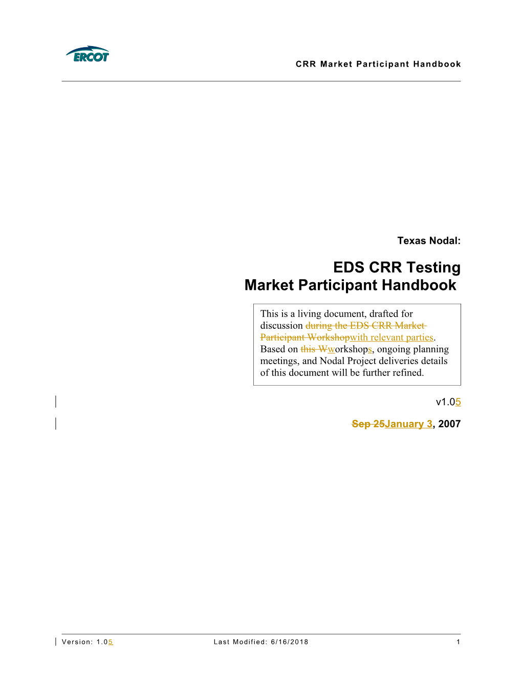 CRR Market Particpant Handbook