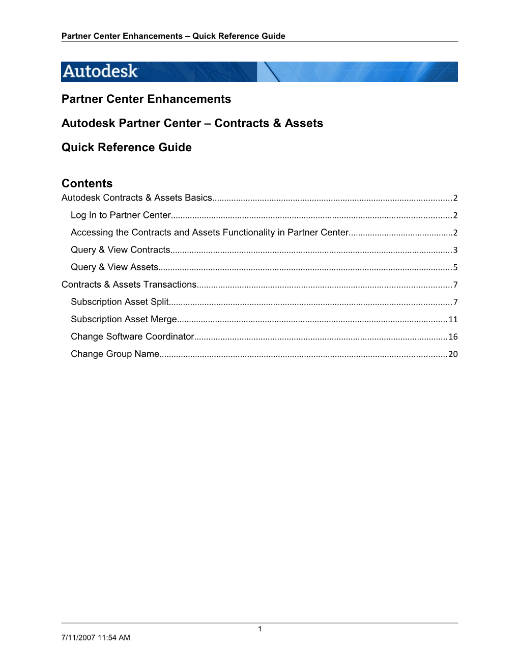 Partner Center Enhancements Quick Reference Guide