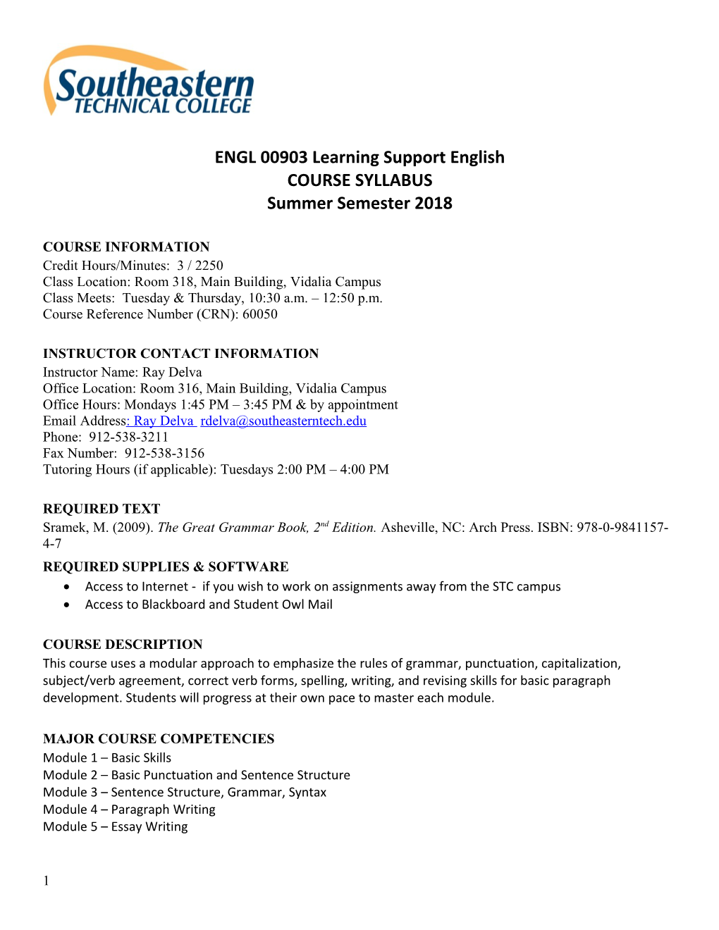 ENGL 00903 Learning Support English