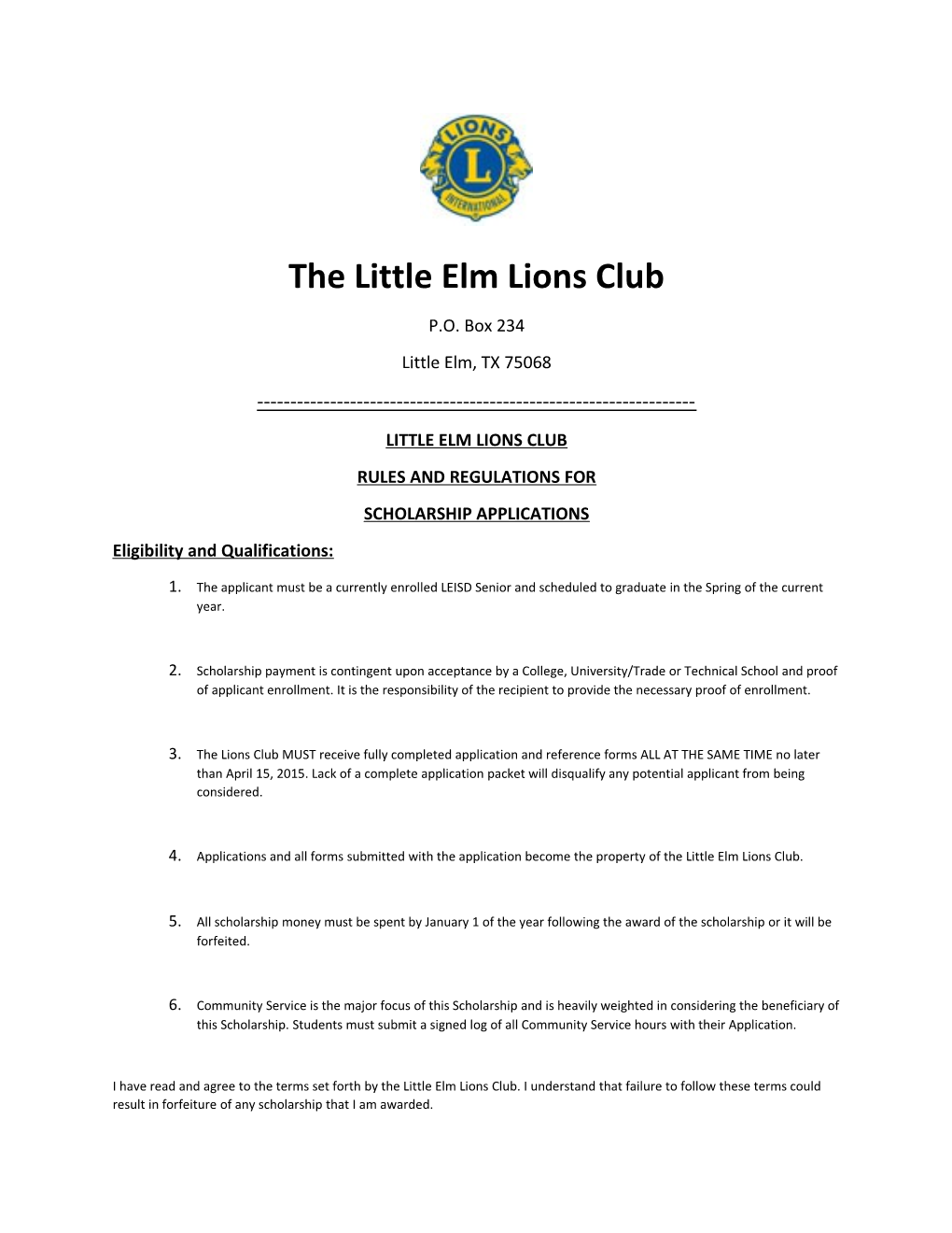 The Little Elm Lions Club