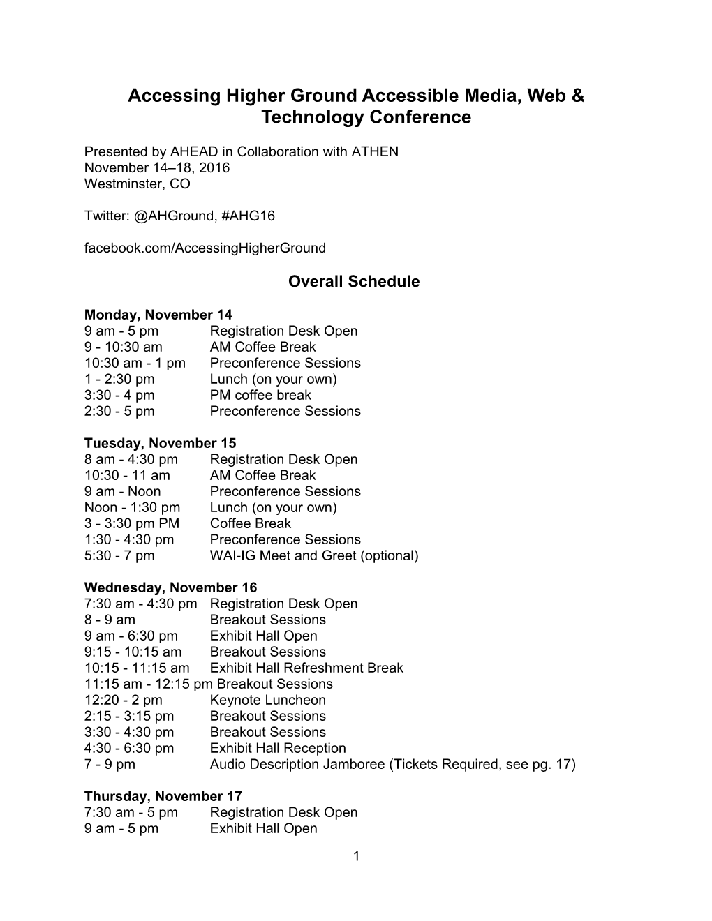 Accessing Higher Ground Accessible Media, Web & Technology Conference