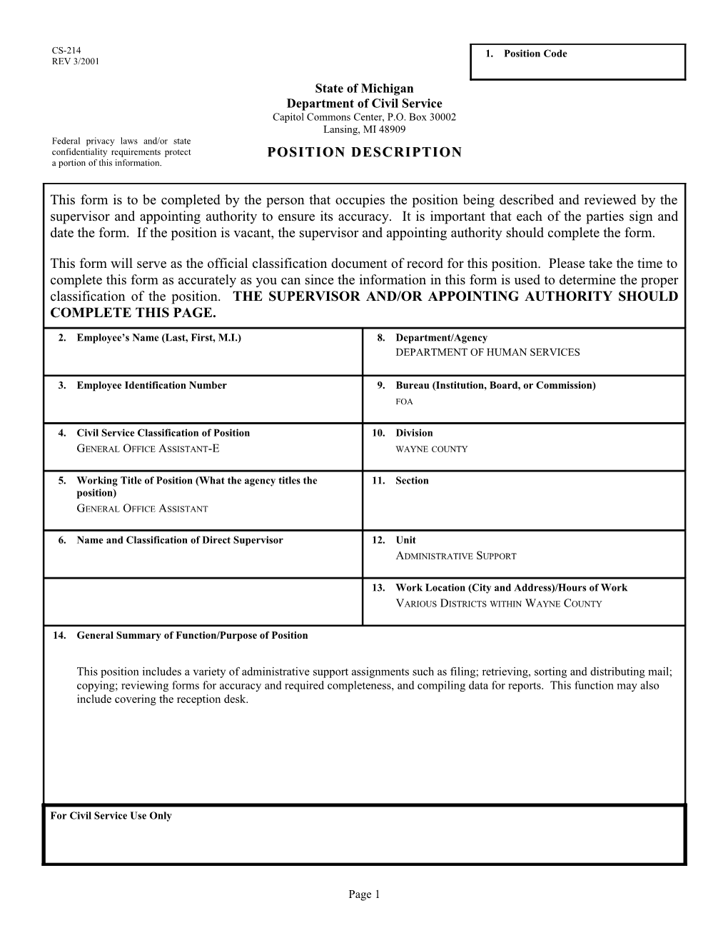 CS-214 Position Description Form s56