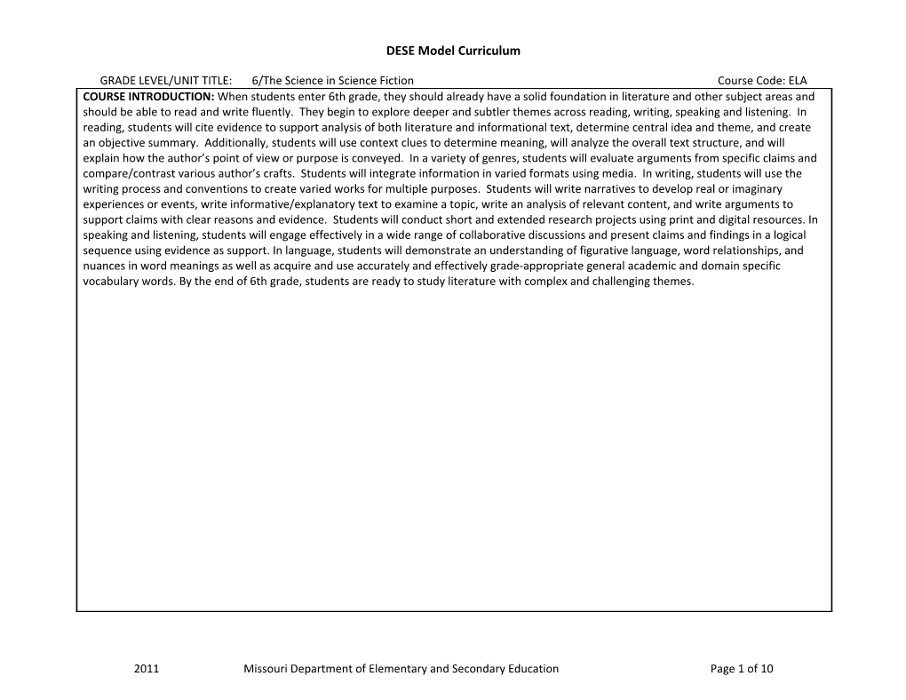 DESE Model Curriculum s4