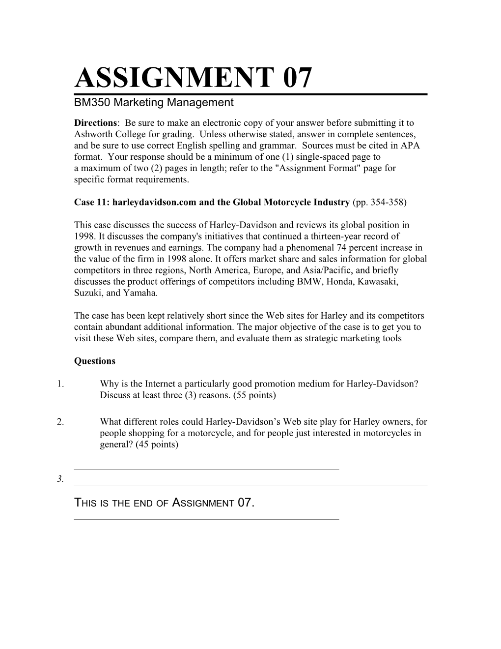 Internet Marketing Assignment 05