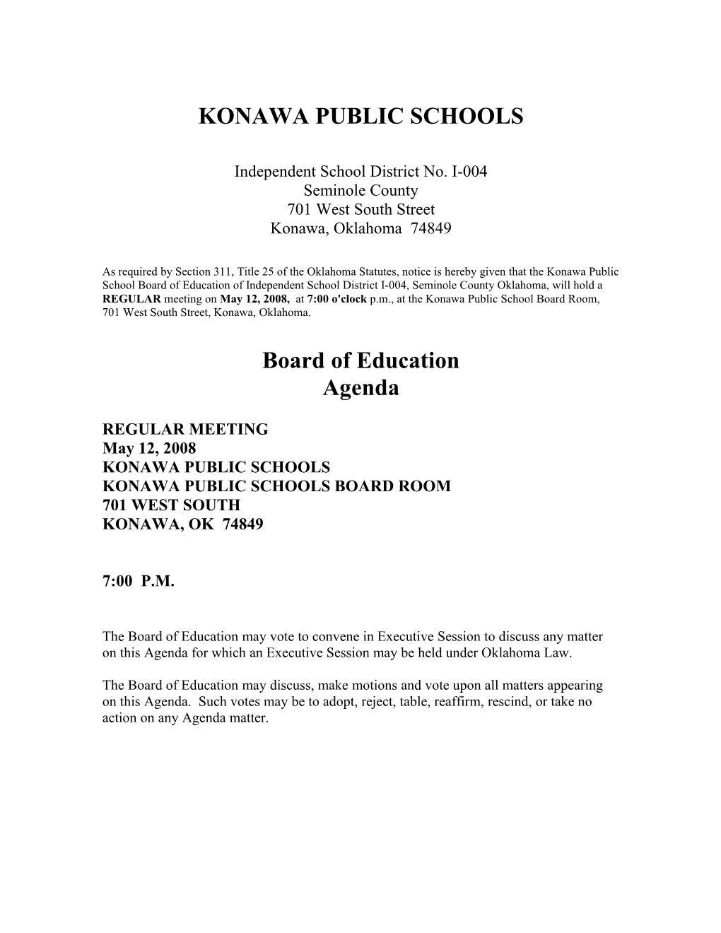 Konawa Public Schools