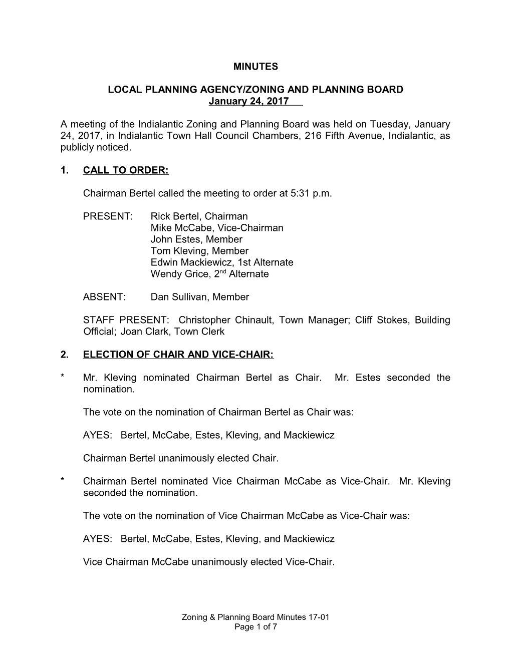 Local Planning Agency/Zoning and Planning Board