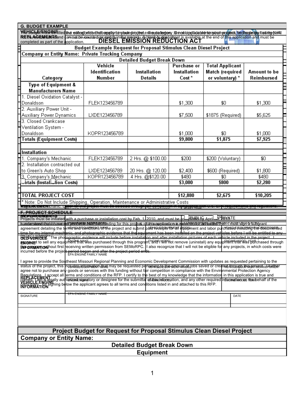 Diesel Emission Reduction Act Missouri Clean Diesel Project Application