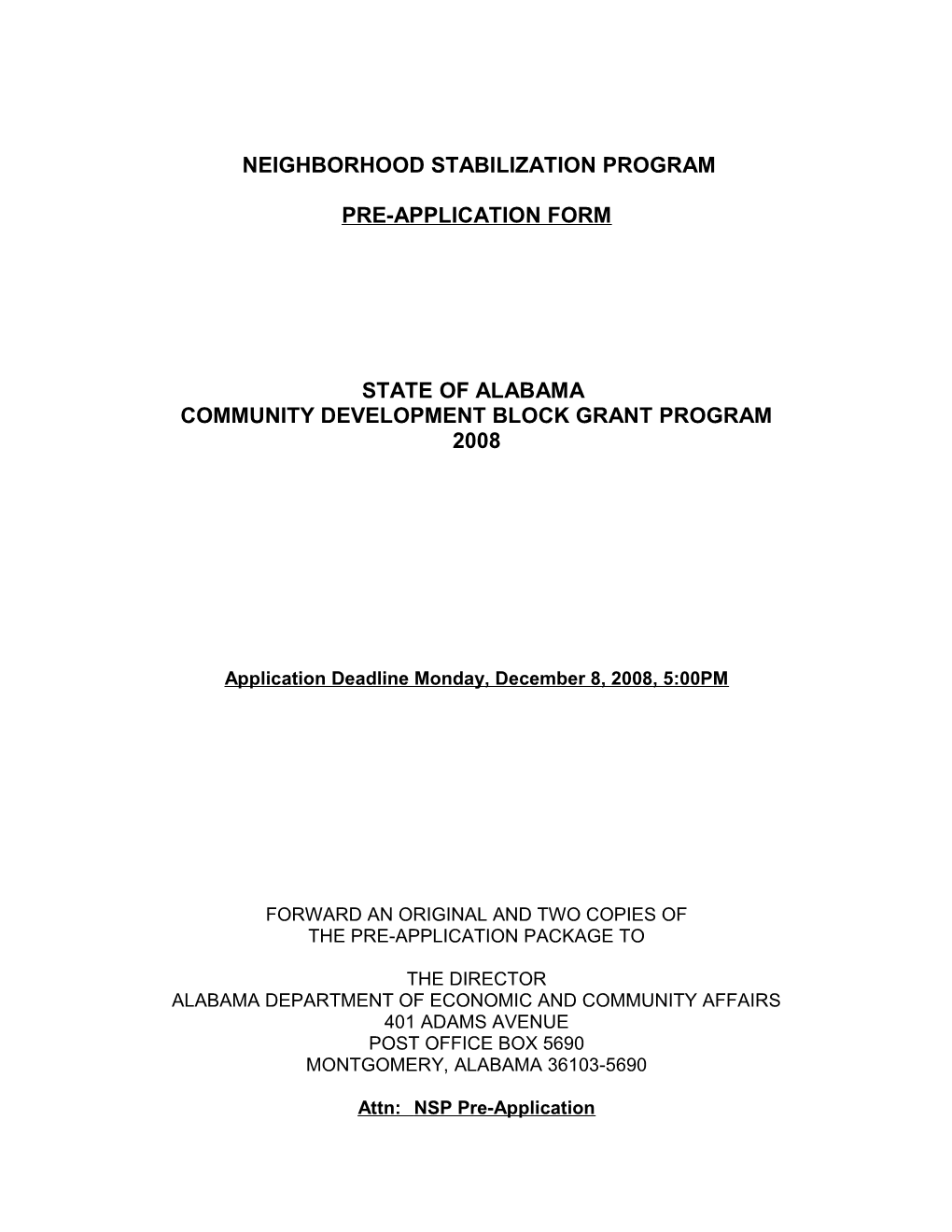 Neighborhood Stabilization Program