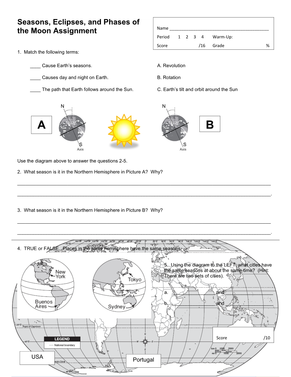 Seasons, Eclipses, and Phases Of