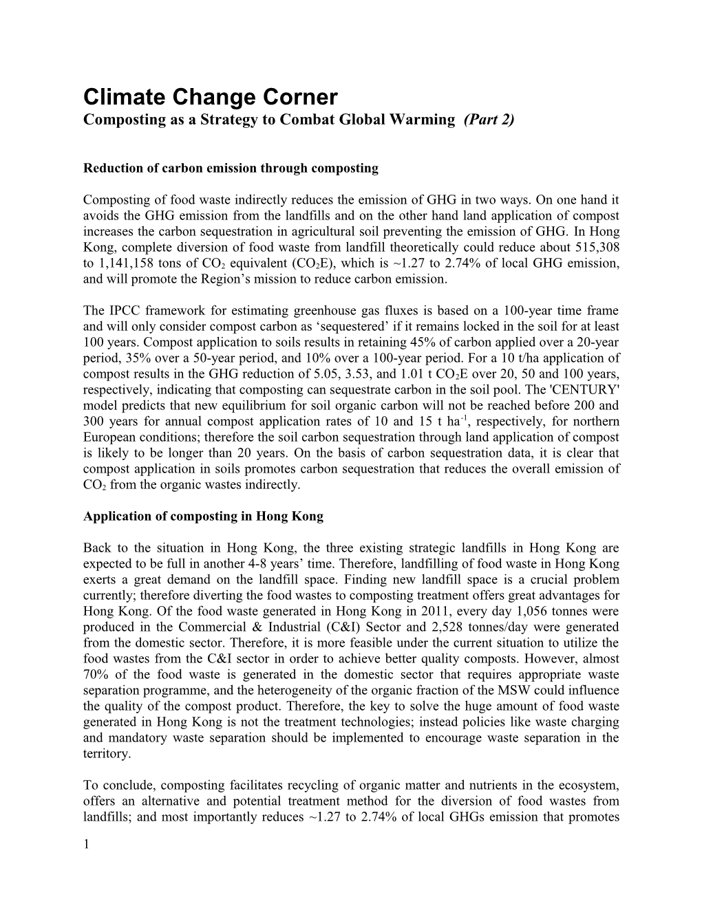 Composting As a Strategy to Combat Global Warming (Part 2)