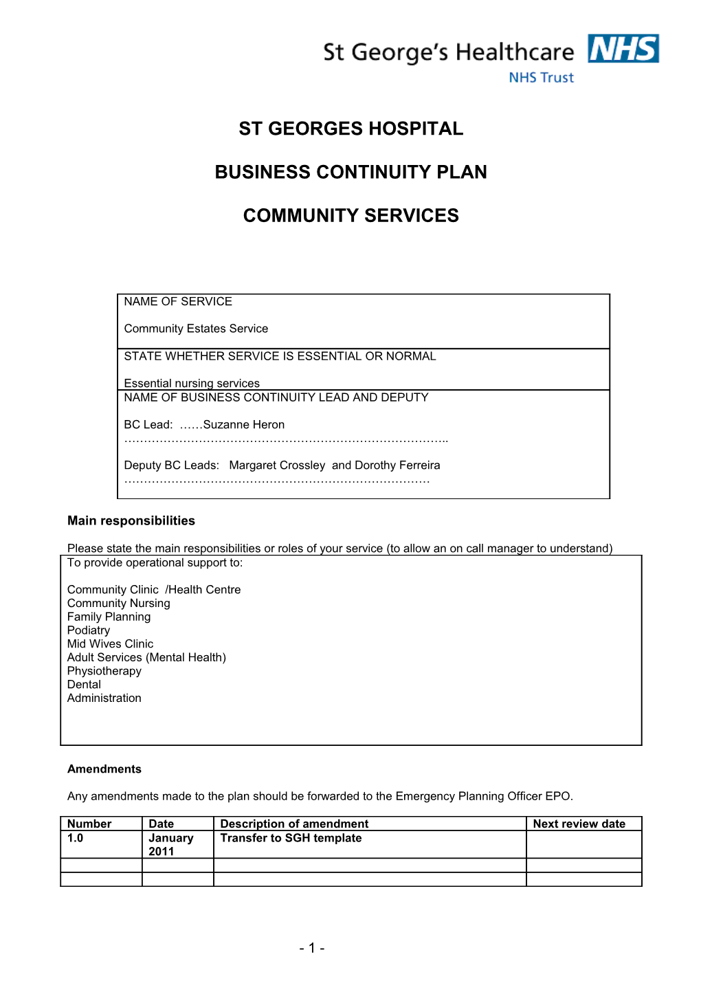 Business Continuity Planning Template s1