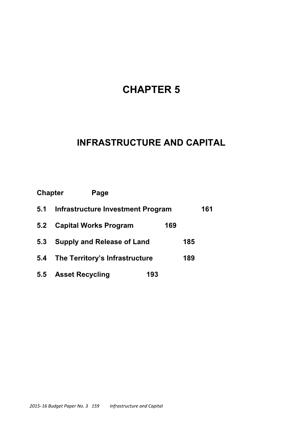 Infrastructure and Capital