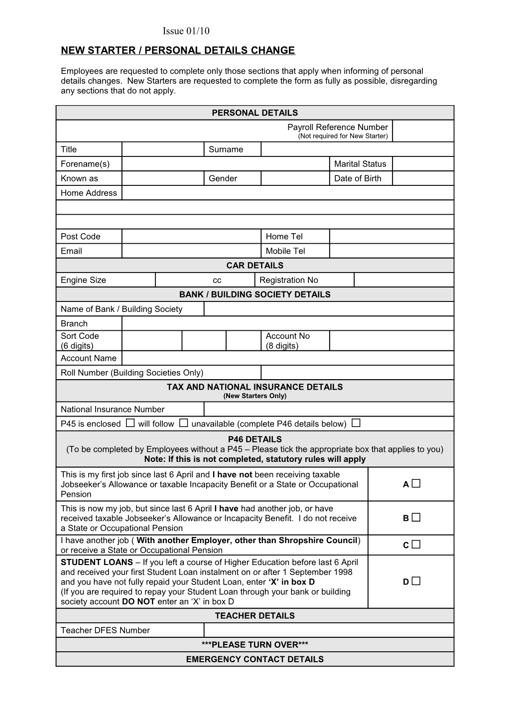 Personnel File Location Record s1