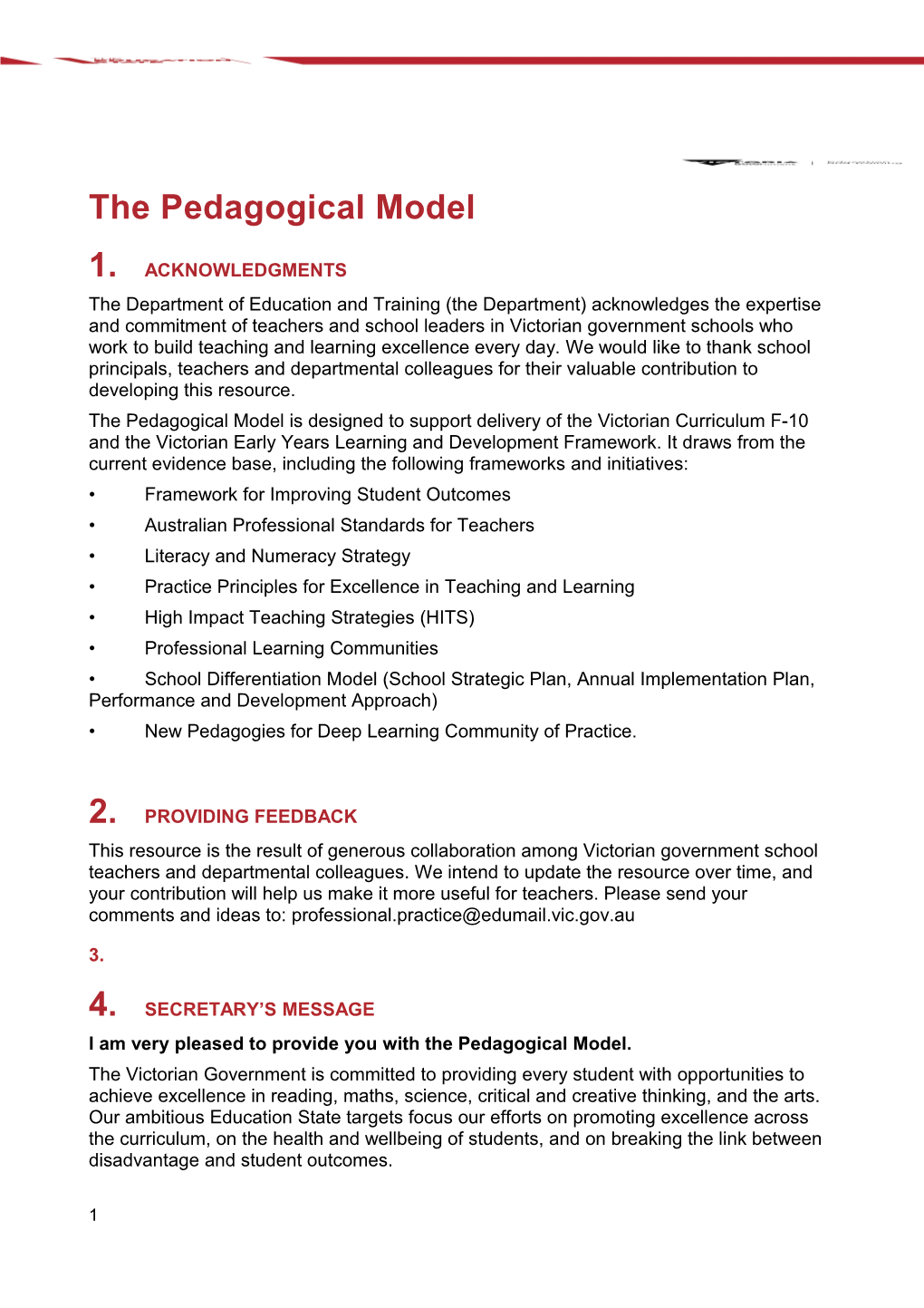 The Pedagogical Model