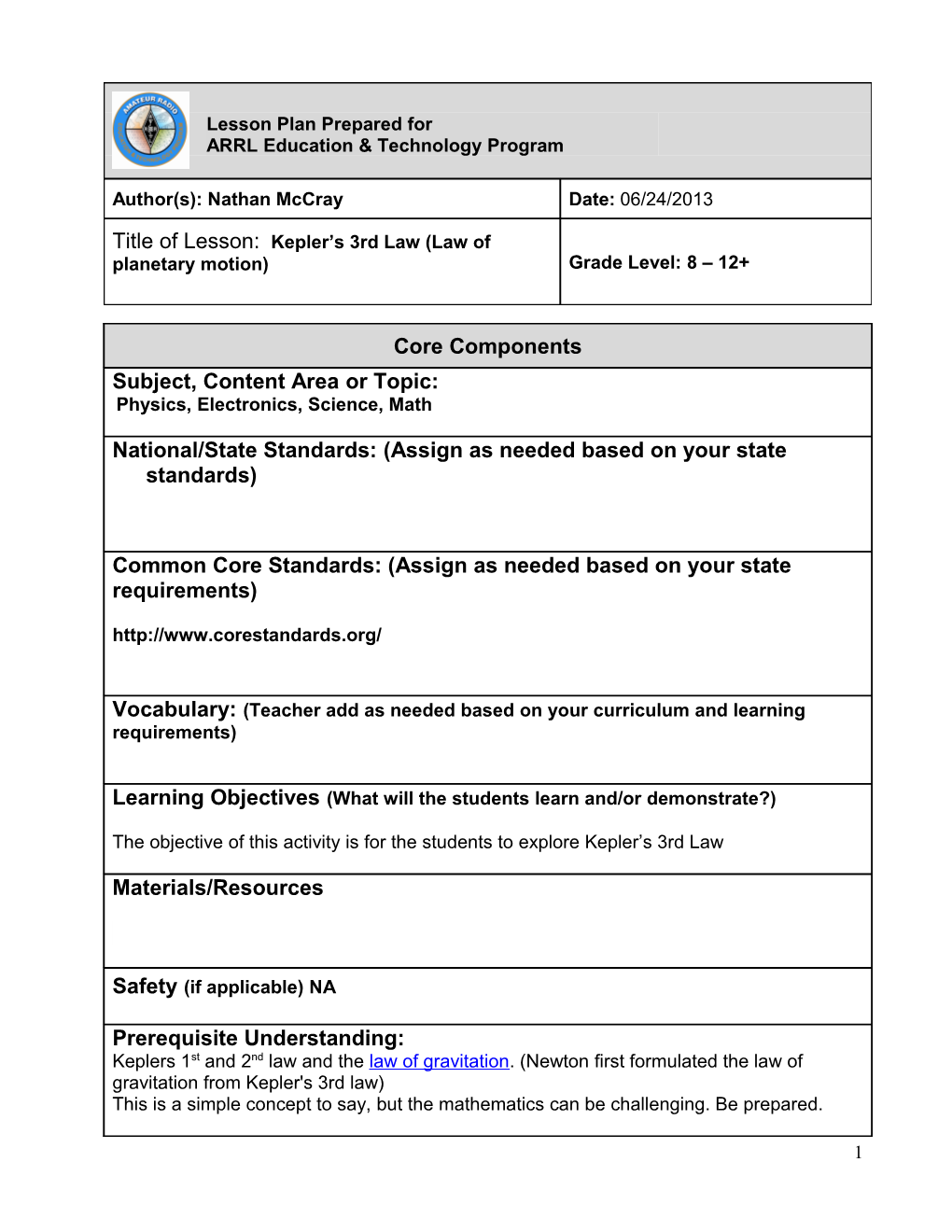 PT3 Lesson Plan Rubric