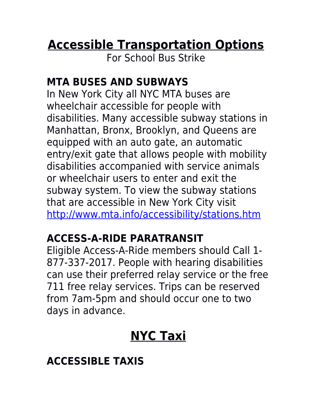 Accessible Transportation Options