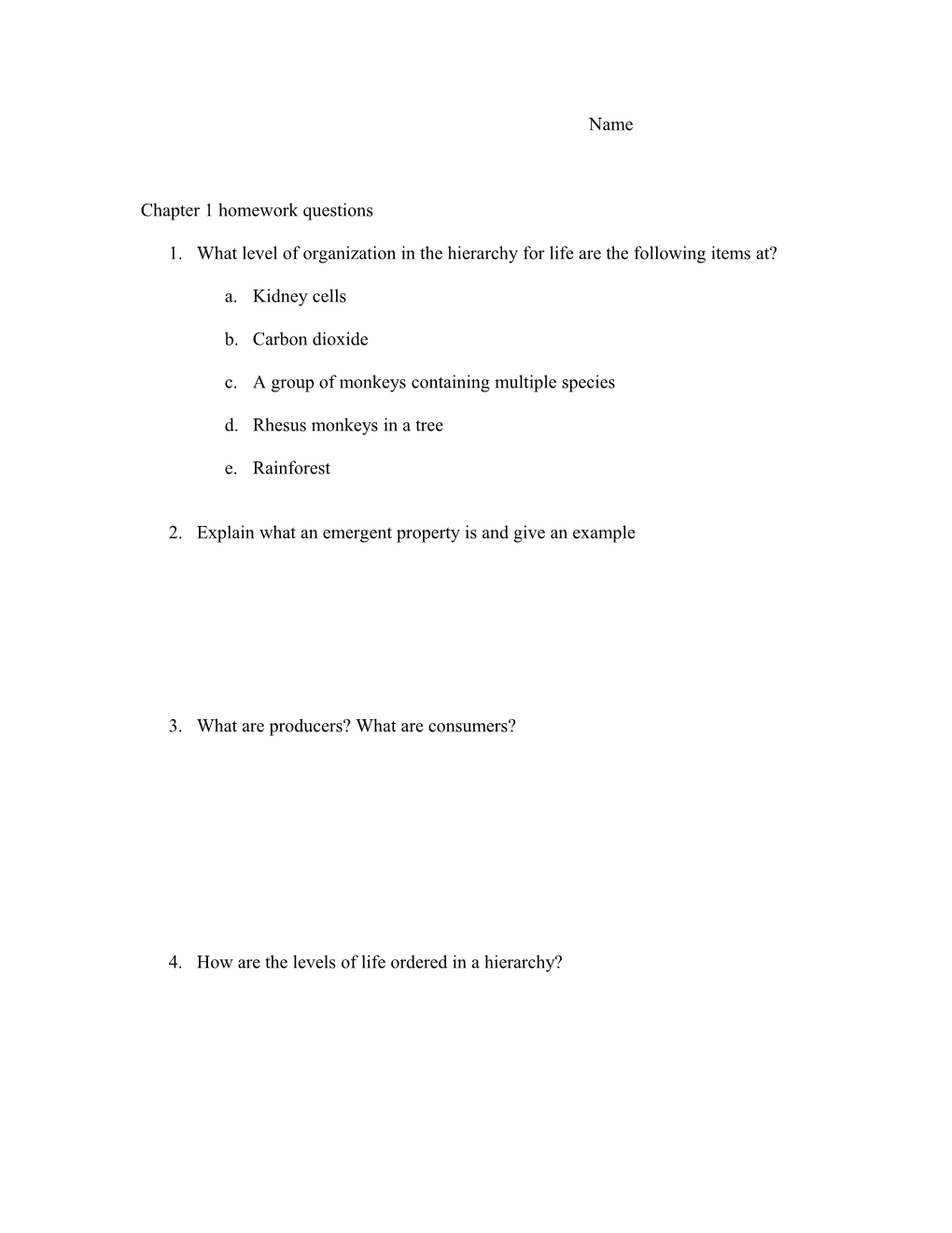 Chapter 1 Homework Questions