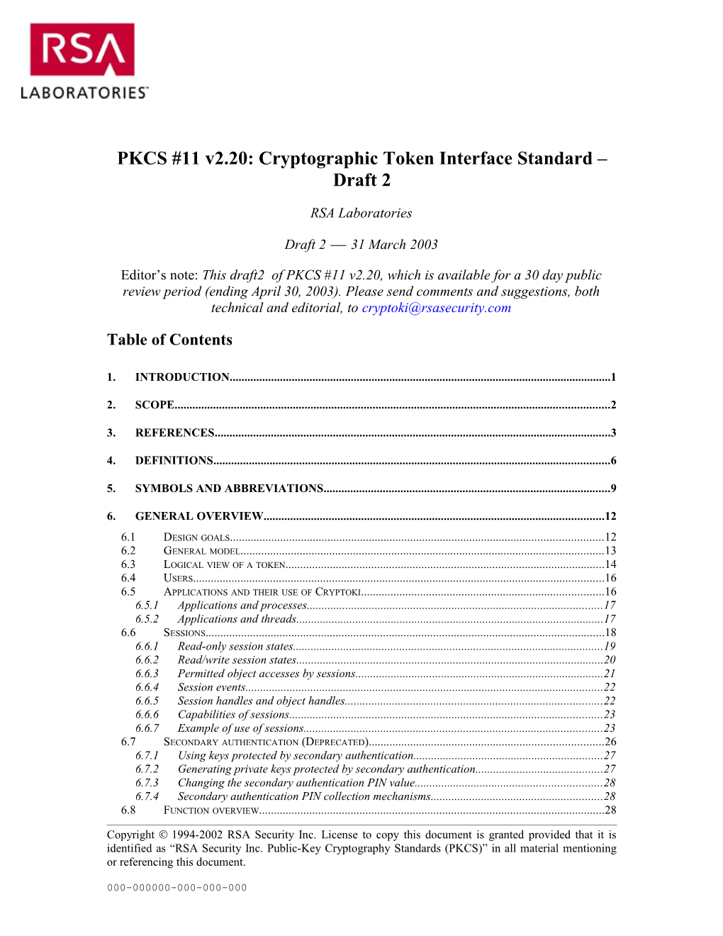 PKCS #11 V2.11 R1: Cryptographic Token Interface Standard