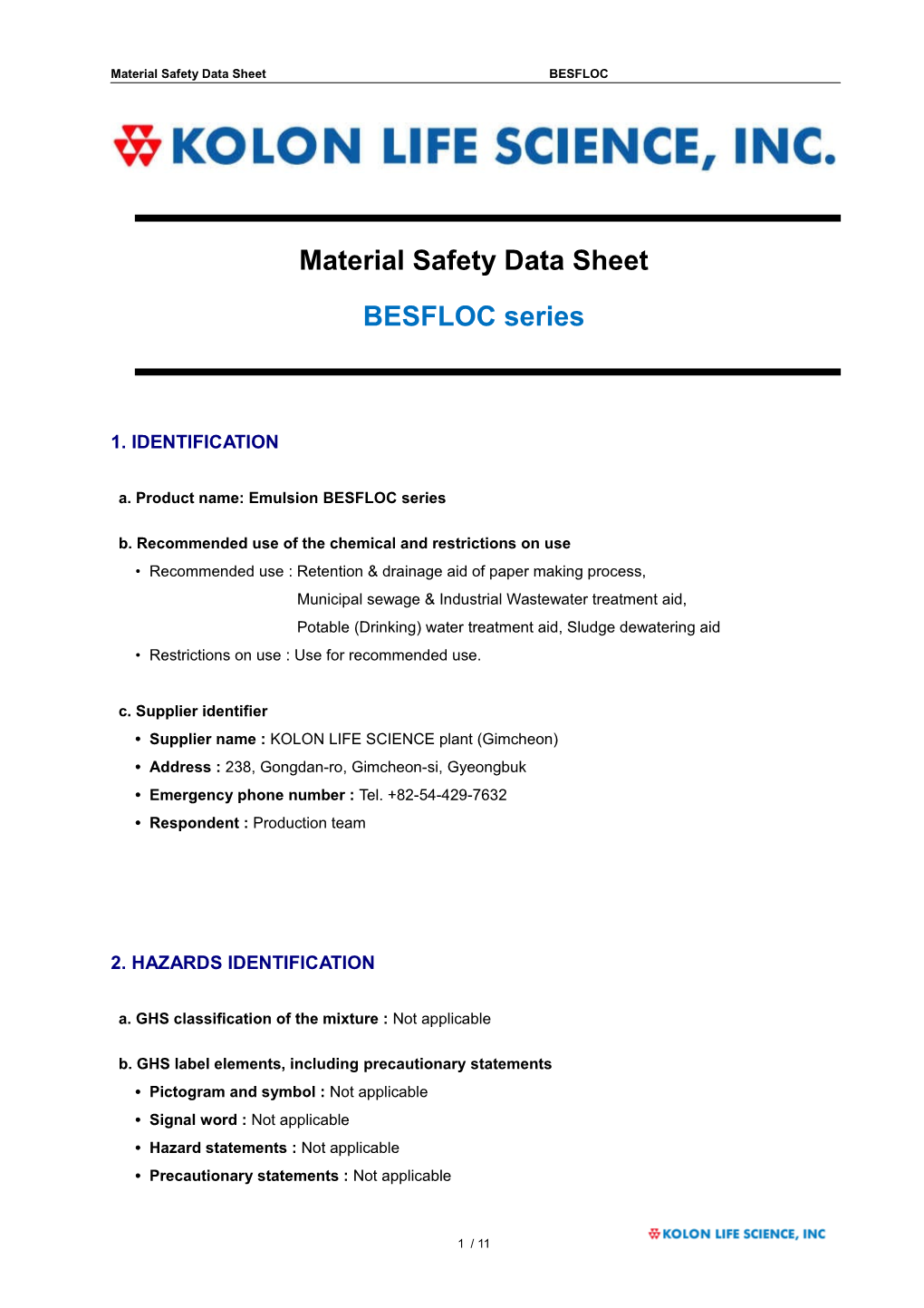 Material Safety Data Sheet s95