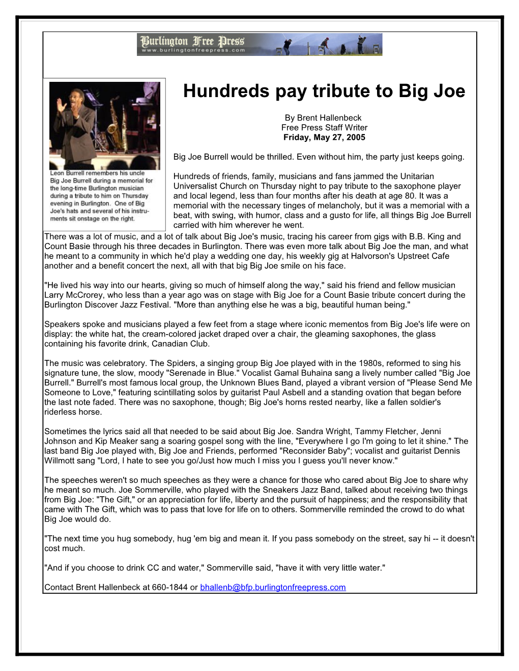 Hundreds Pay Tribute to Big Joe