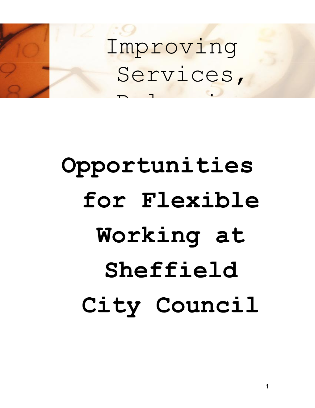 Opportunities for Flexible Working at Sheffield City Council