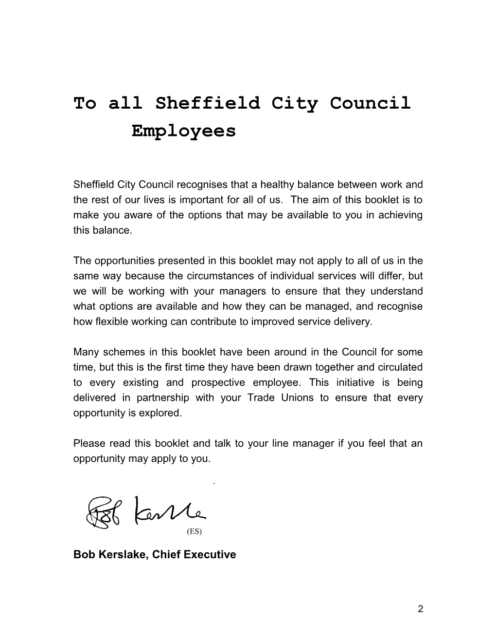 Opportunities for Flexible Working at Sheffield City Council