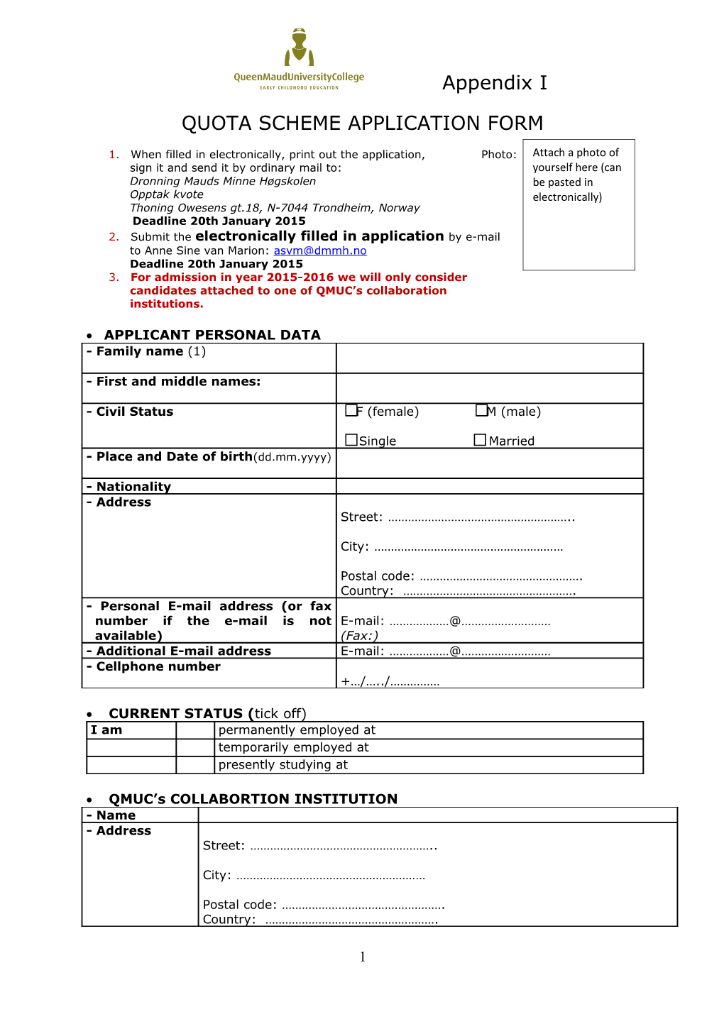 Quota Scheme Application Form