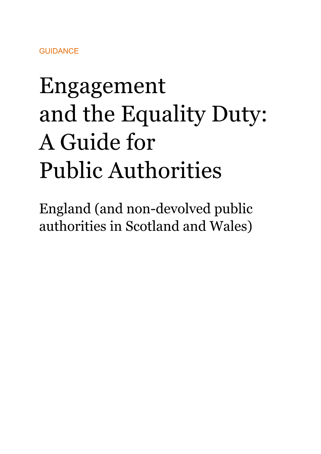 Engagement and the Equality Duty