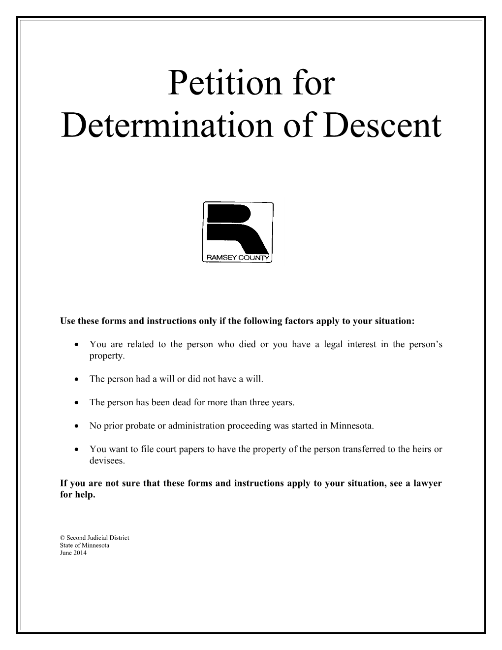 Petition for Determination of Descent