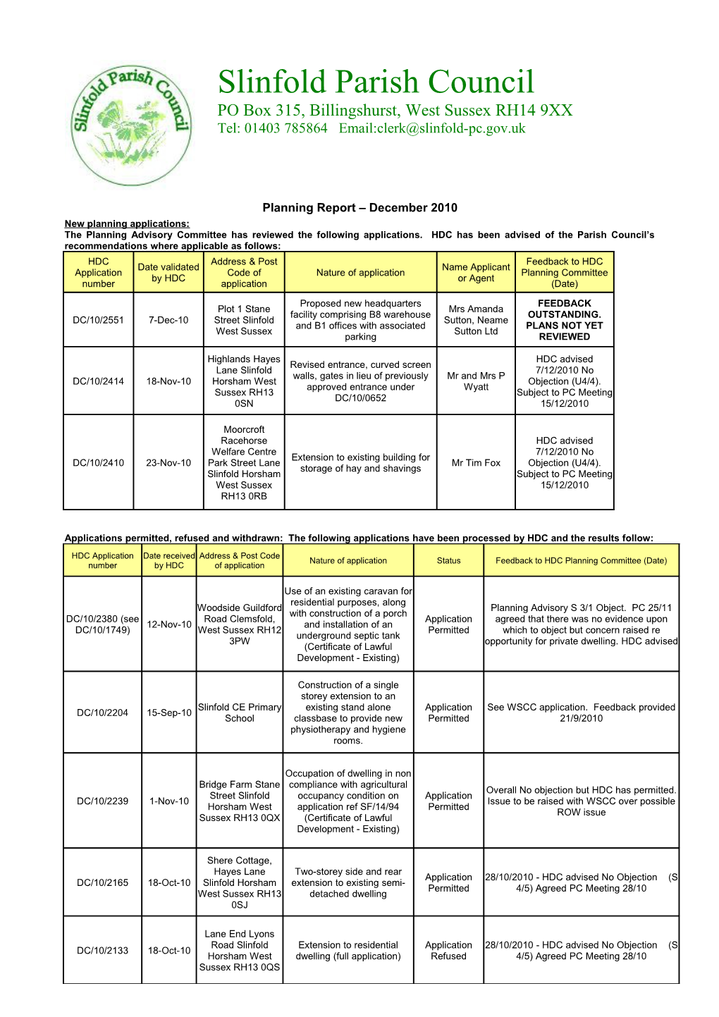 Slinfold Parish Council s6