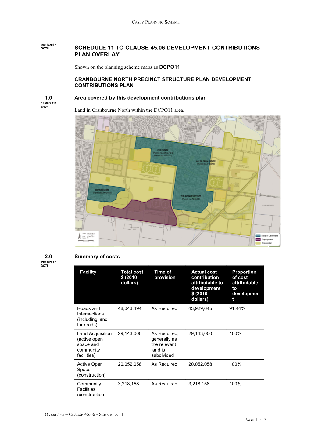 Cranbourne North Precinct Structure Plan Development Contributions Plan