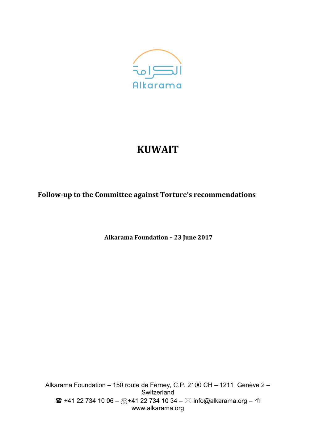 Follow-Up to the Committee Against Torture S Recommendations