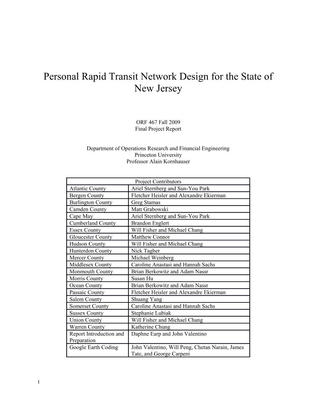 Personal Rapid Transit Network Design for the State of New Jersey