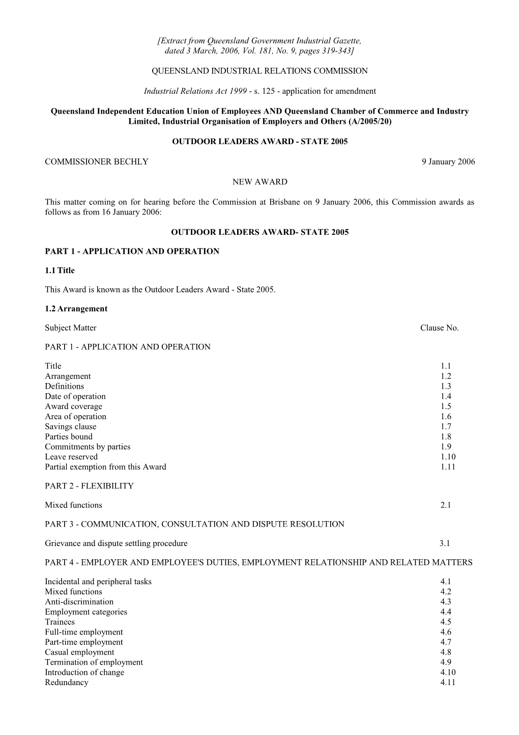 Extract from Queensland Government Industrial Gazette s1