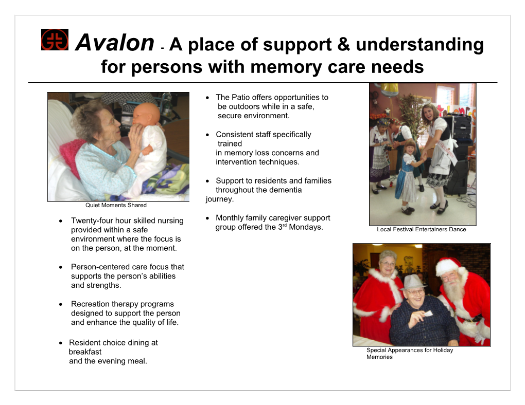Avalon on the Horizon for Dementia Care