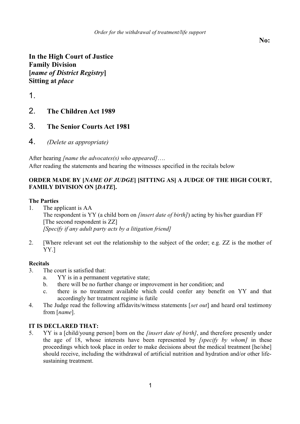 High Court Judgment Template s24