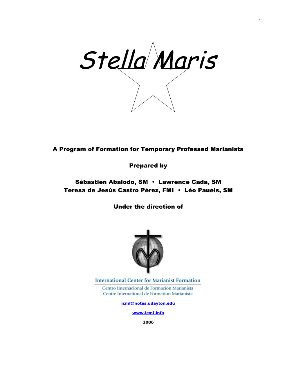 A Program of Formation for Temporary Professed Marianists