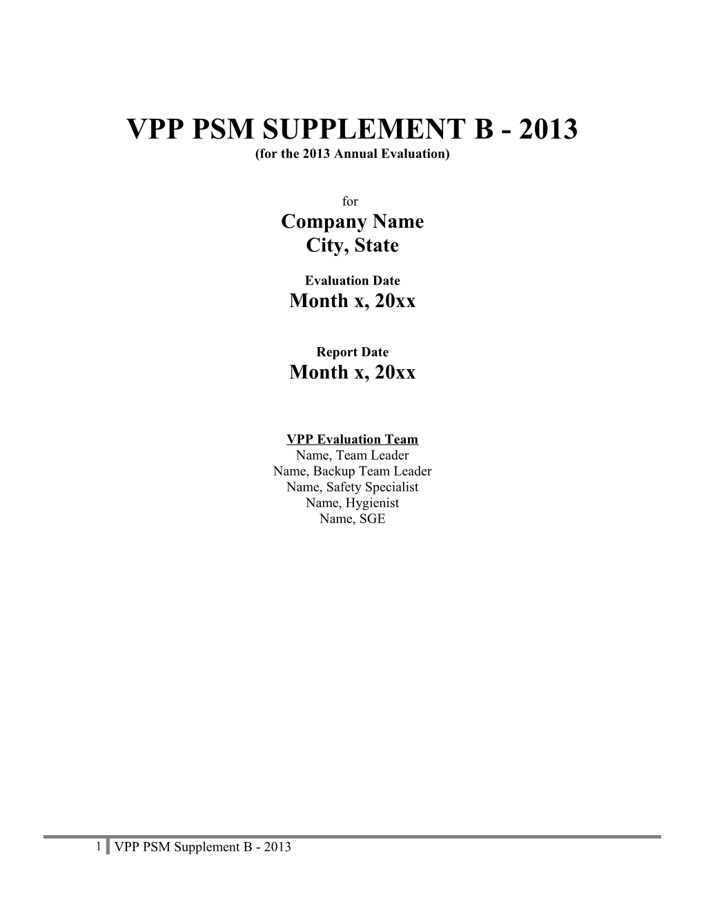 Vpp Psm Supplement B - 2013